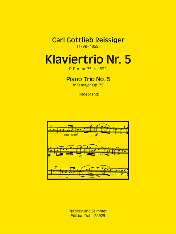 Klaviertrio Nr. 5 D-Dur op. 75 (REISSIGER CARL GOTTLIEB) (REISSIGER CARL GOTTLIEB)