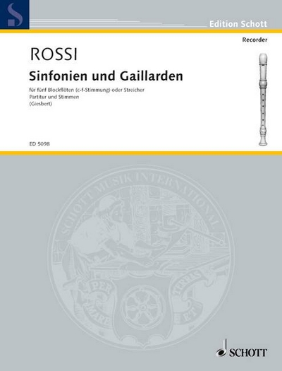 Sinfonien Und Gaillarden (ROSSI SALOMONE DE)
