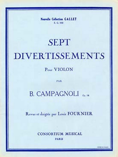 7 Divertissements Op. 18 (CAMPAGNOLI BARTOLOMEO)
