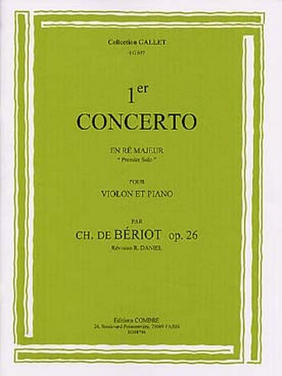 1er Solo Du 1er Concerto En Ré M (BERIOT CHARLES AUGUSTE DE)