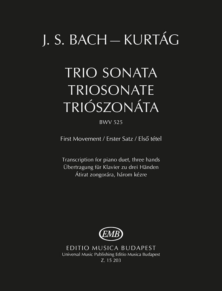 Trio Sonate BWV 525 First Movement (BACH JOHANN SEBASTIAN / KURTAG (Arr)