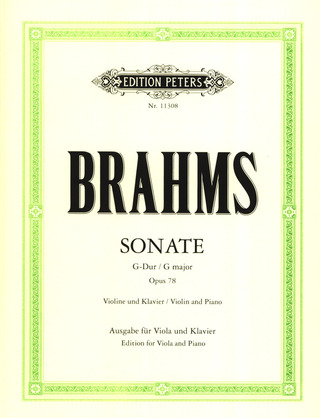Violin Sonata No. 1 in G Op. 78 (Transcribed for Viola and Piano) (BRAHMS JOHANNES)