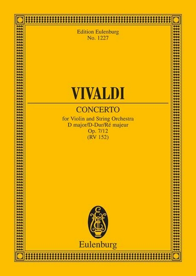 Concerto D Major Op. 7/12 Rv 214 / Pv 152 (VIVALDI ANTONIO)