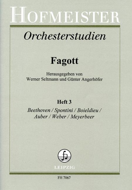 Orchesterstudien Für Fagott, Heft 3: Beethoven, Spontini, Boildieu...