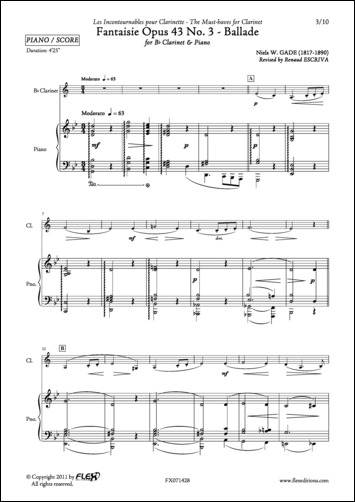 Fantaisie Op. 43 #3 (GADE NIELS VILHELM)