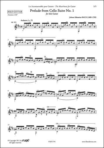 Prélude De La Suite Pour Violoncelle #1 (BACH JOHANN SEBASTIAN)
