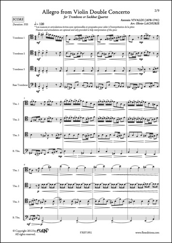 Allegro Du Double Concerto De Violon (VIVALDI ANTONIO)