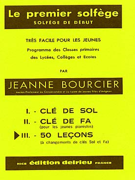 Premier Solfège Vol.3 - Les 2 Clés (BOURCIER JEANNE)