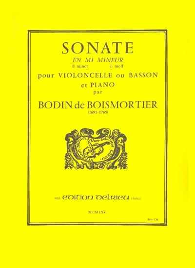 Sonate En Mi Min. Op. 26 (BOISMORTIER JOSEPH BODIN DE)