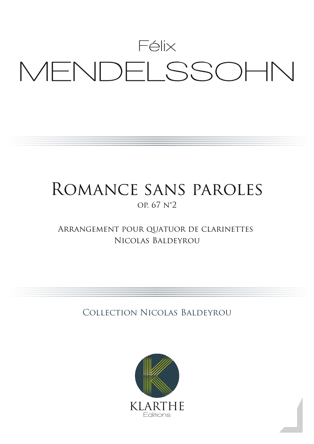 Romance sans paroles opus 67, n2 (MENDELSSOHN-BARTHOLDY FELIX)