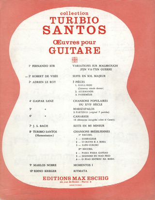 Suite Sol Maj Guitare (VISEE ROBERT DE)