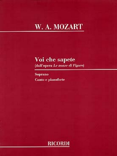 Voi Che Sapete Dall'Opera Le Nozze Di Figaro (Noces de Figaro)