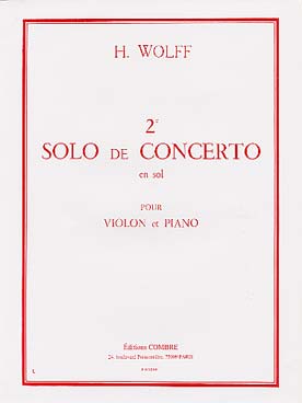 2ème Solo De Concerto En Sol (WOLFF HELMUTH CHRISTIAN)