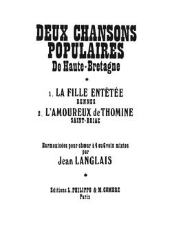 2 Chansons Populaires De Haute Bretagne (LANGLAIS JEAN)