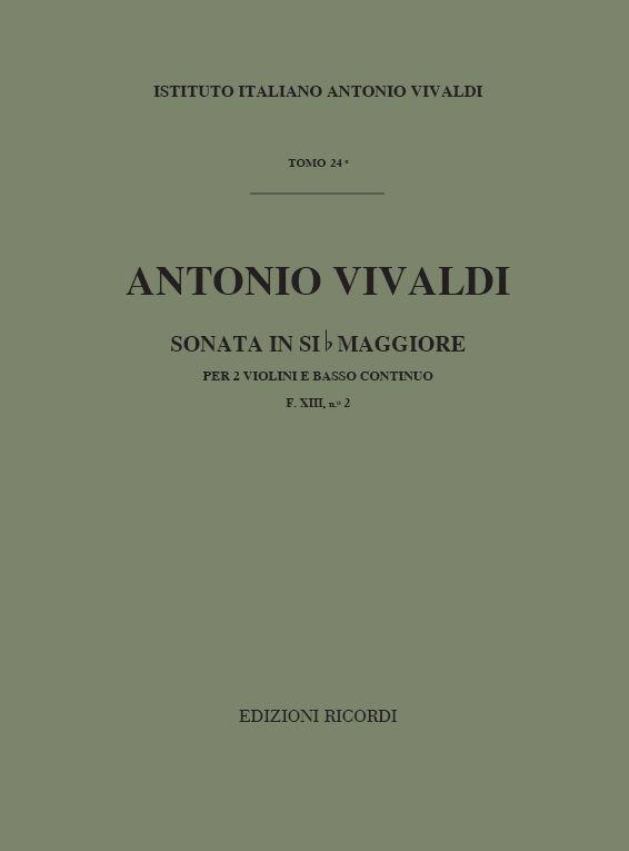 Sonate Pour Vl. E B.C.: Pour 2 Vl. In Si Bem. Rv 77 - F.XIII/2 Tomo 24 (VIVALDI ANTONIO)