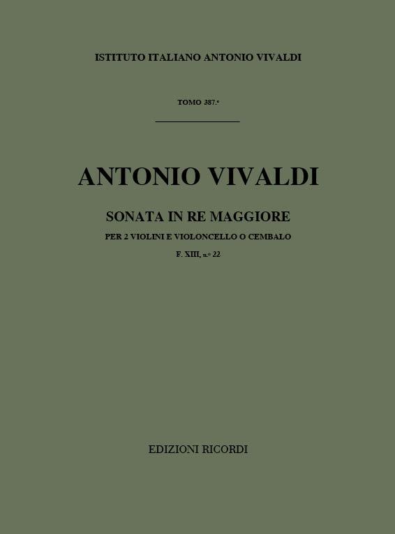 Sonate Pour Vl. E B.C.: Pour 2 Vl. In Re Op. I N.6 - Rv 62 - F. XIII/22 Tomo 387 (VIVALDI ANTONIO)