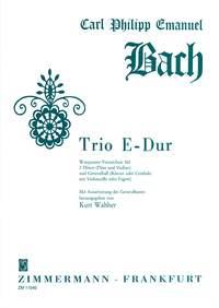 Trio En Mi Majeur Wq 162 Pour 2 Flûtes (Flûte Et Violon) Et Basse Continue