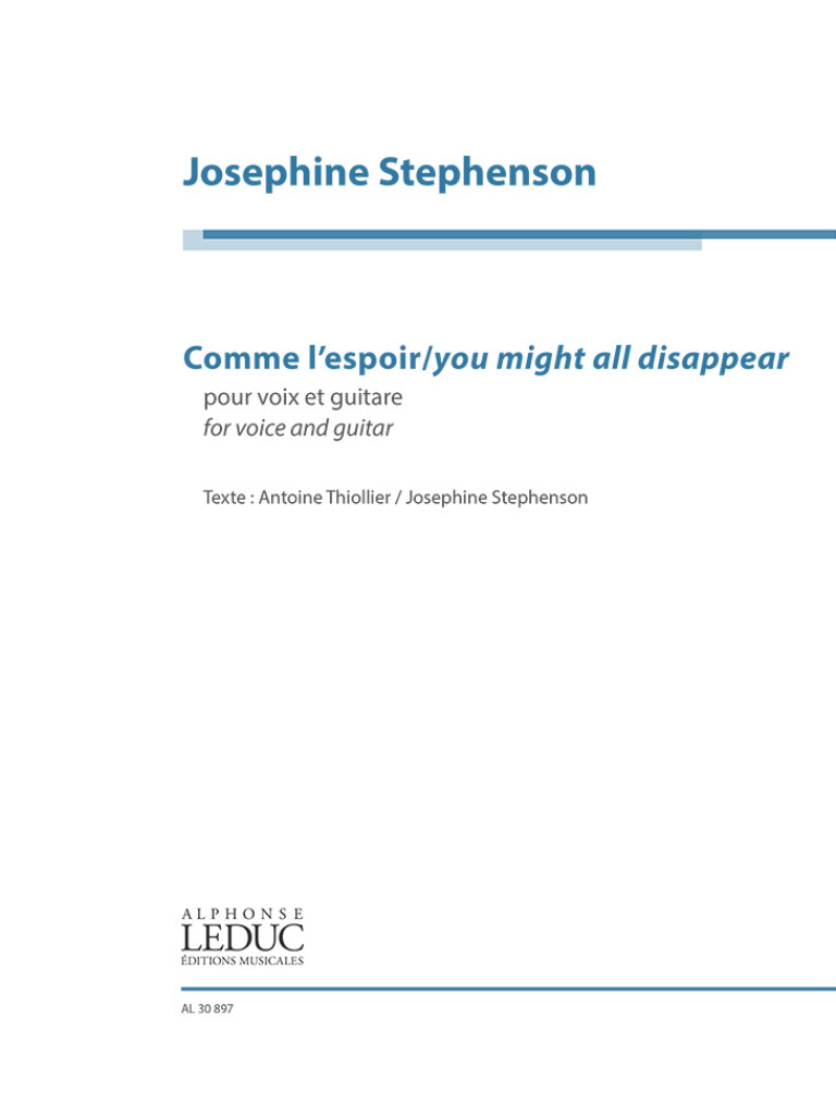 Comme l'espoir / You might all disappear (STEPHENSON JOSEPHINE) 