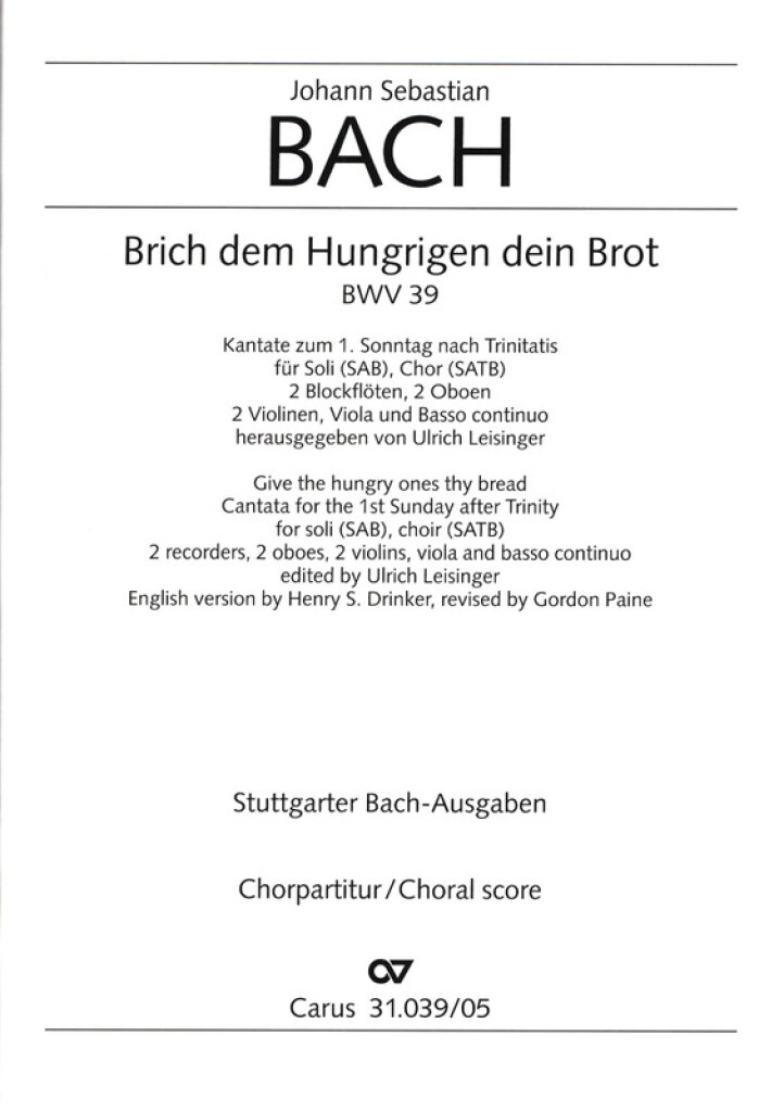 Brich Dem Hungrigen Dein Brot (BACH JOHANN SEBASTIAN)