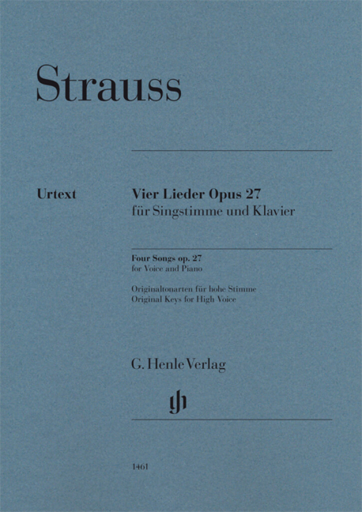 Four Songs op. 27 for Voice and Piano (STRAUSS RICHARD)