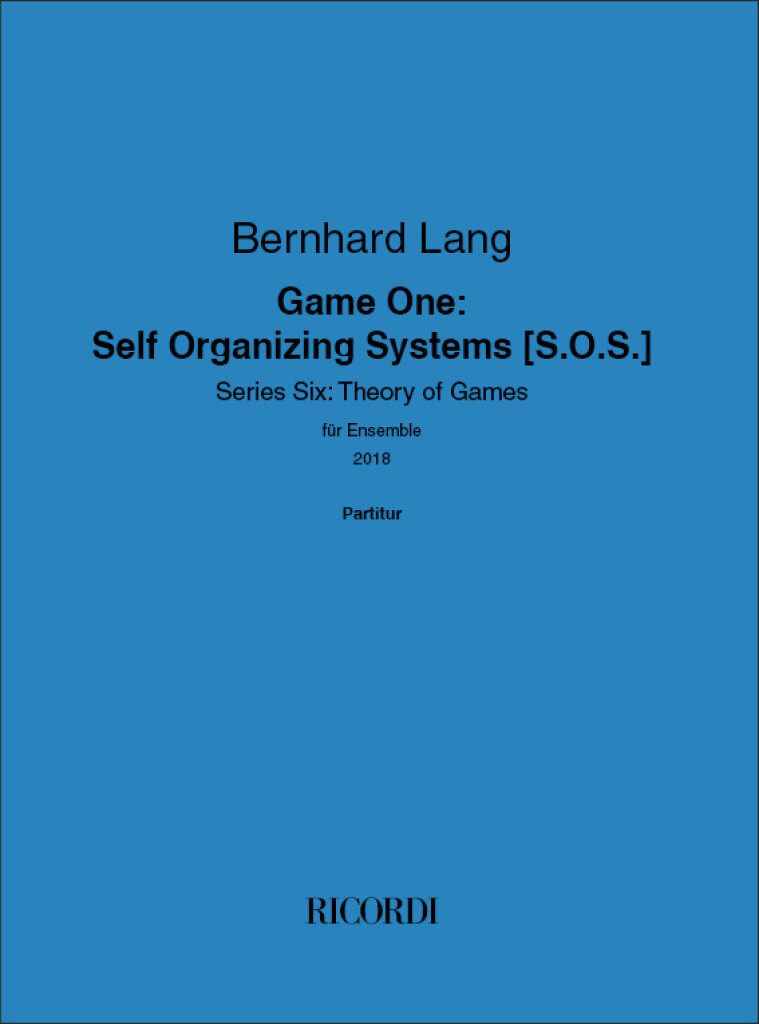 Game One: Self Organizing Systems [S.O.S.] (LANG BERNHARD)