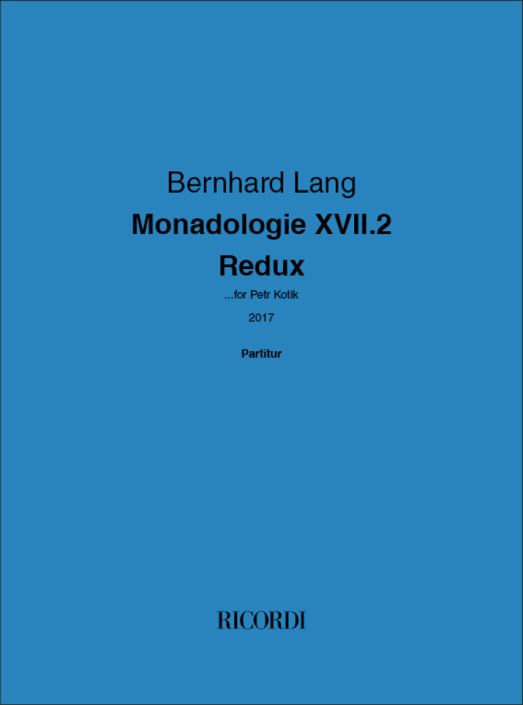 Monadologie XVII (LANG BERNHARD)