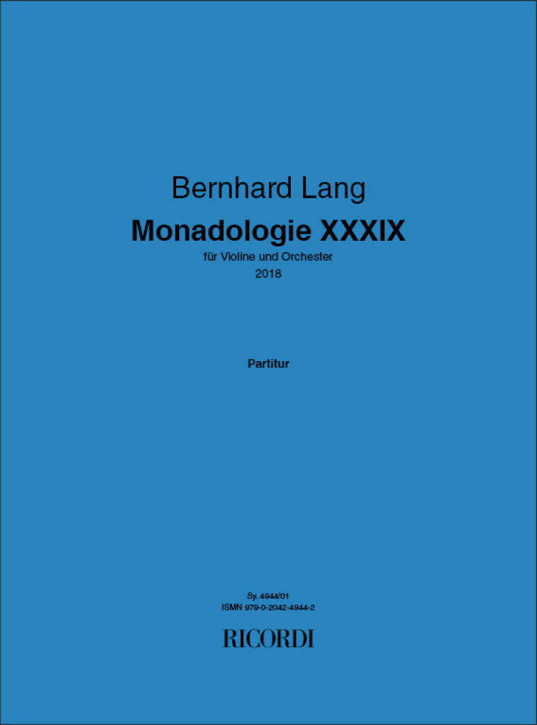 Monadologie XXXIX (LANG BERNHARD)