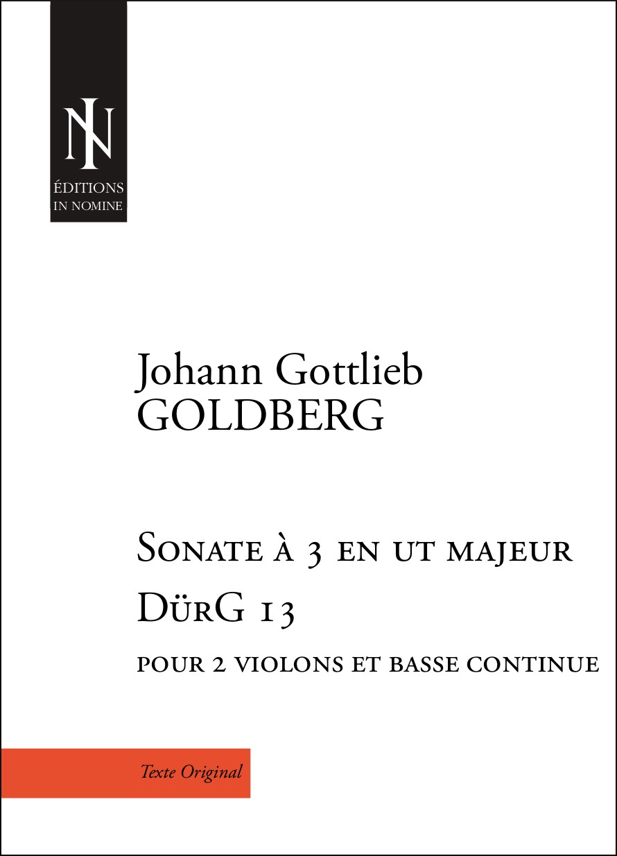 Sonate A 3 En Ut Majeur Dürg 13 (GOLDBERG JOHANN GOTTLIEB)