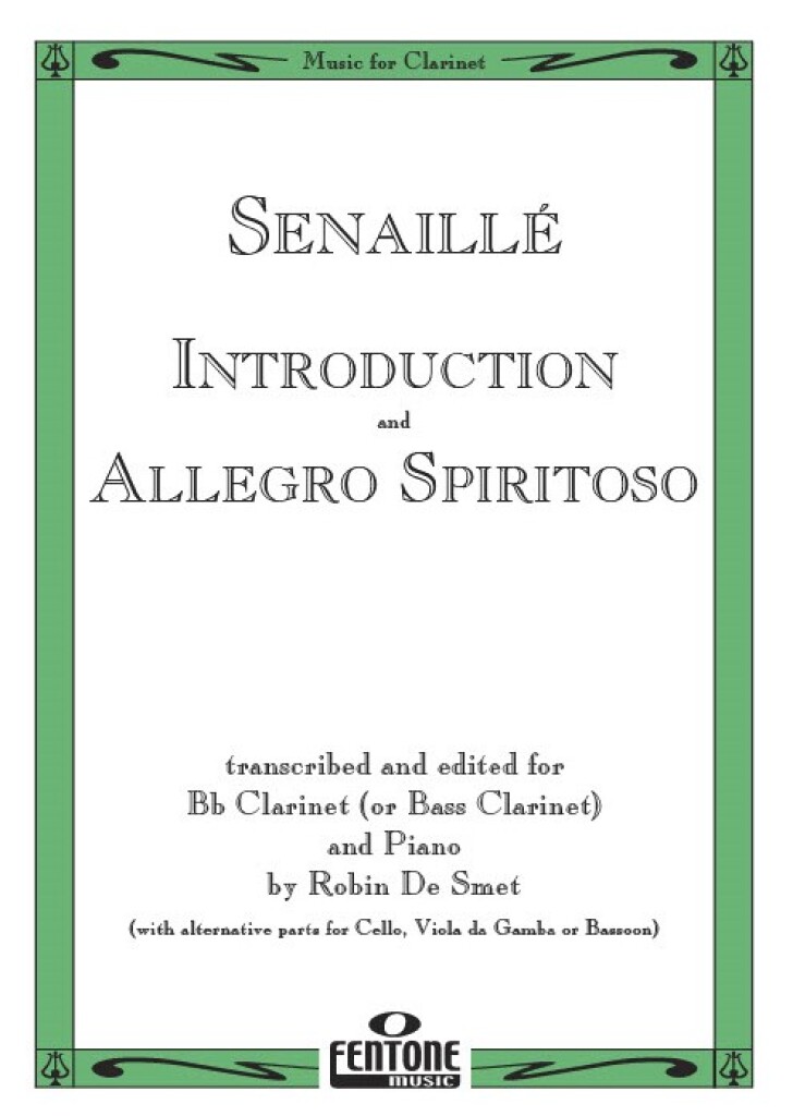 Intro And Allegro Spiritoso / Senaillé - Clarinette Ou Clarinette Basse Et Piano