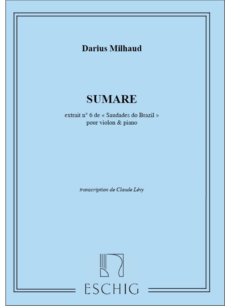 Saudades Do Brazil N 5 Tijuca Violon/Piano (Levy)