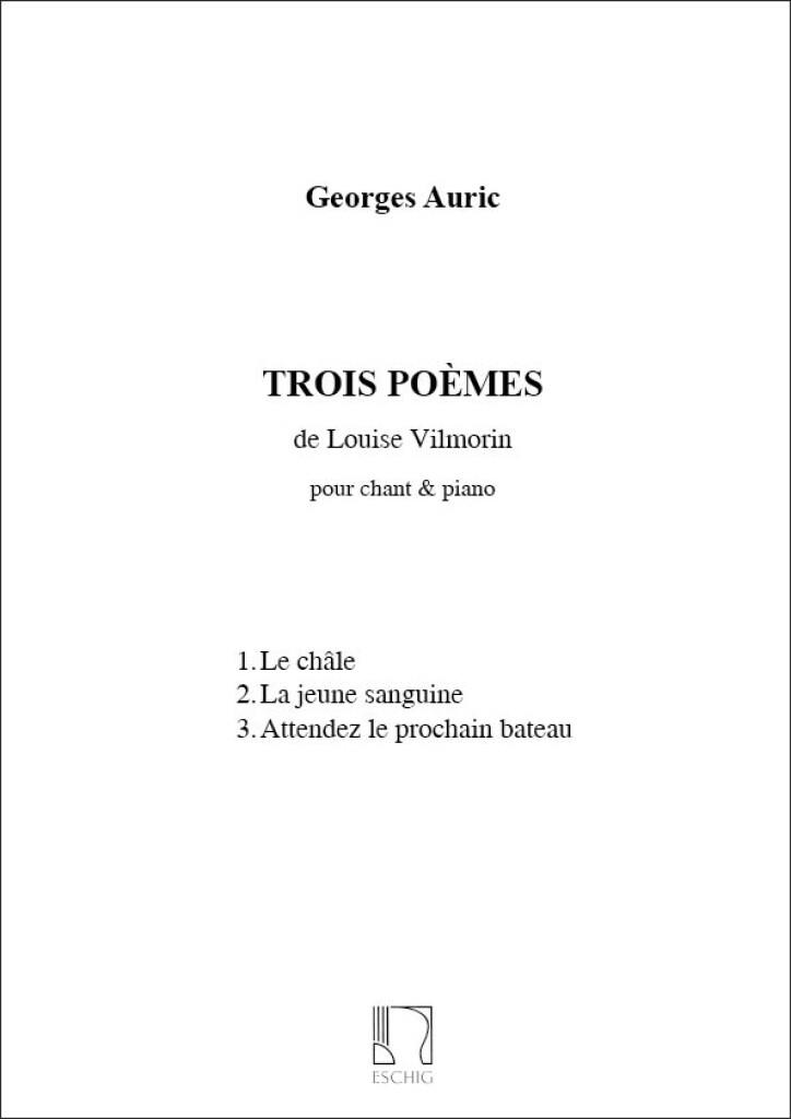 3 Poemes De Vilmorin Ch/Piano