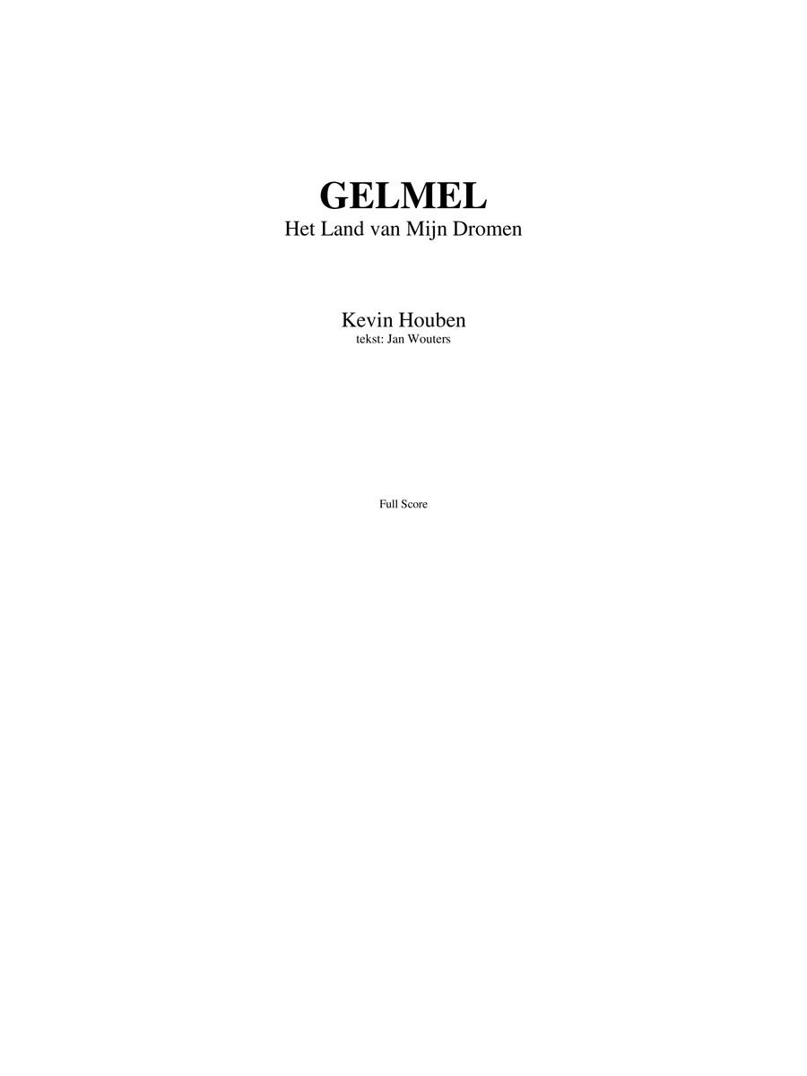 Kevin Houben: Gelmel: Mixed Choir: Score