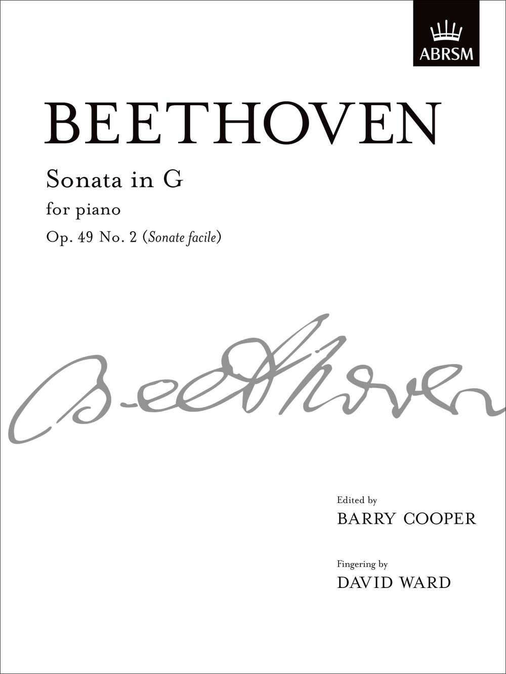 Ludwig van Beethoven: Piano Sonata In G Op.49 No.2: Piano: Instrumental Work
