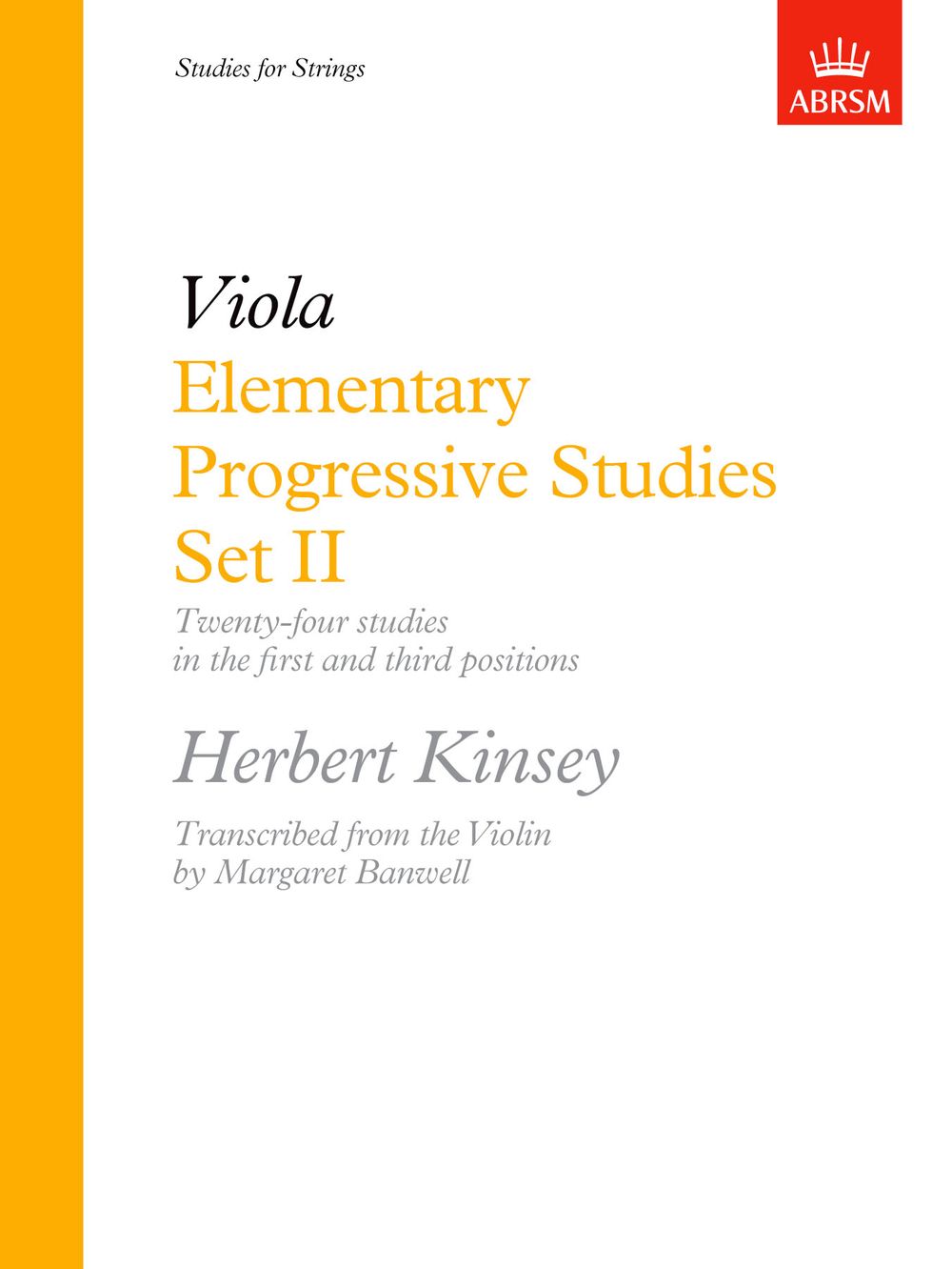 Margaret Banwell: Elementary Progressive Studies  Set II: Viola: Study