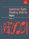 Specimen Sight-Reading Tests for Horn  Grades 1-5: French Horn: Instrumental