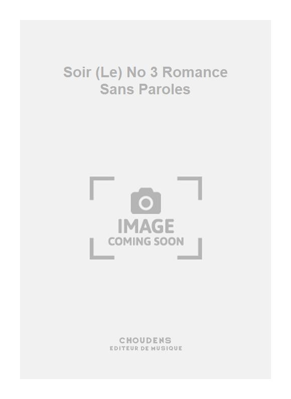 Charles Gounod: Soir (Le) No 3 Romance Sans Paroles