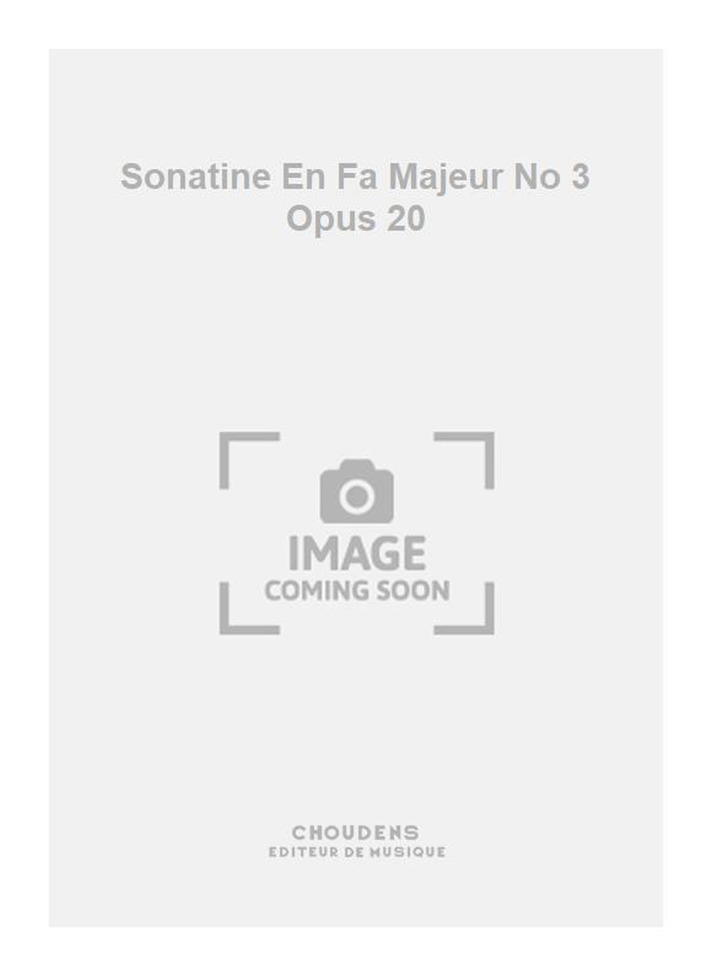 Dussek: Sonatine En Fa Majeur No 3 Opus 20