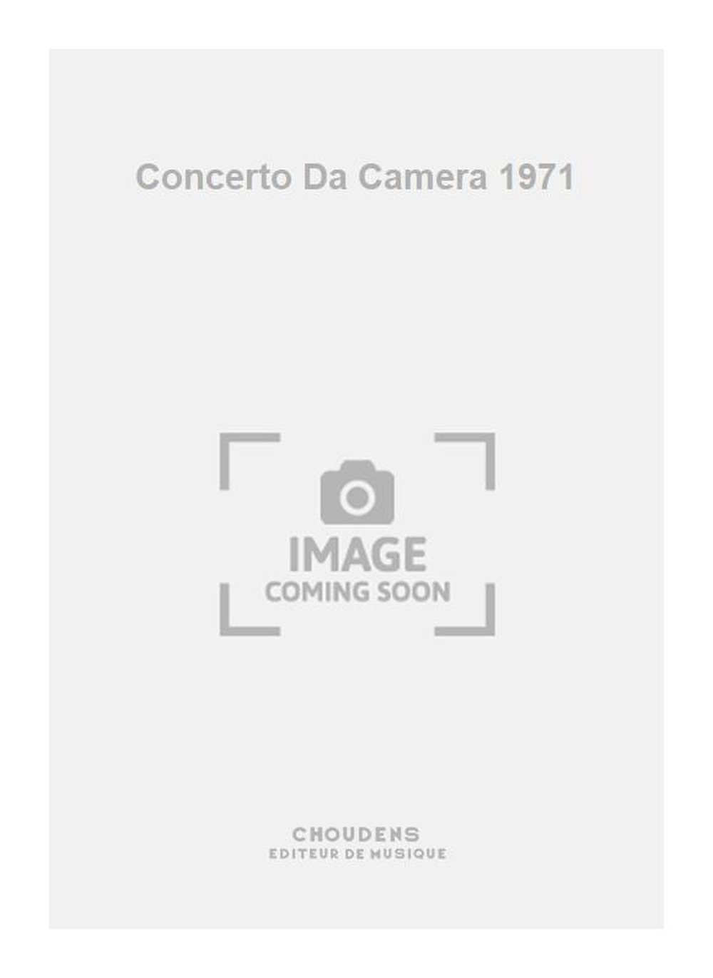 Israël-Meyer: Concerto Da Camera 1971