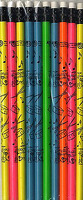 Pencil Drums Neon Colours - Pack Of 10: Stationery