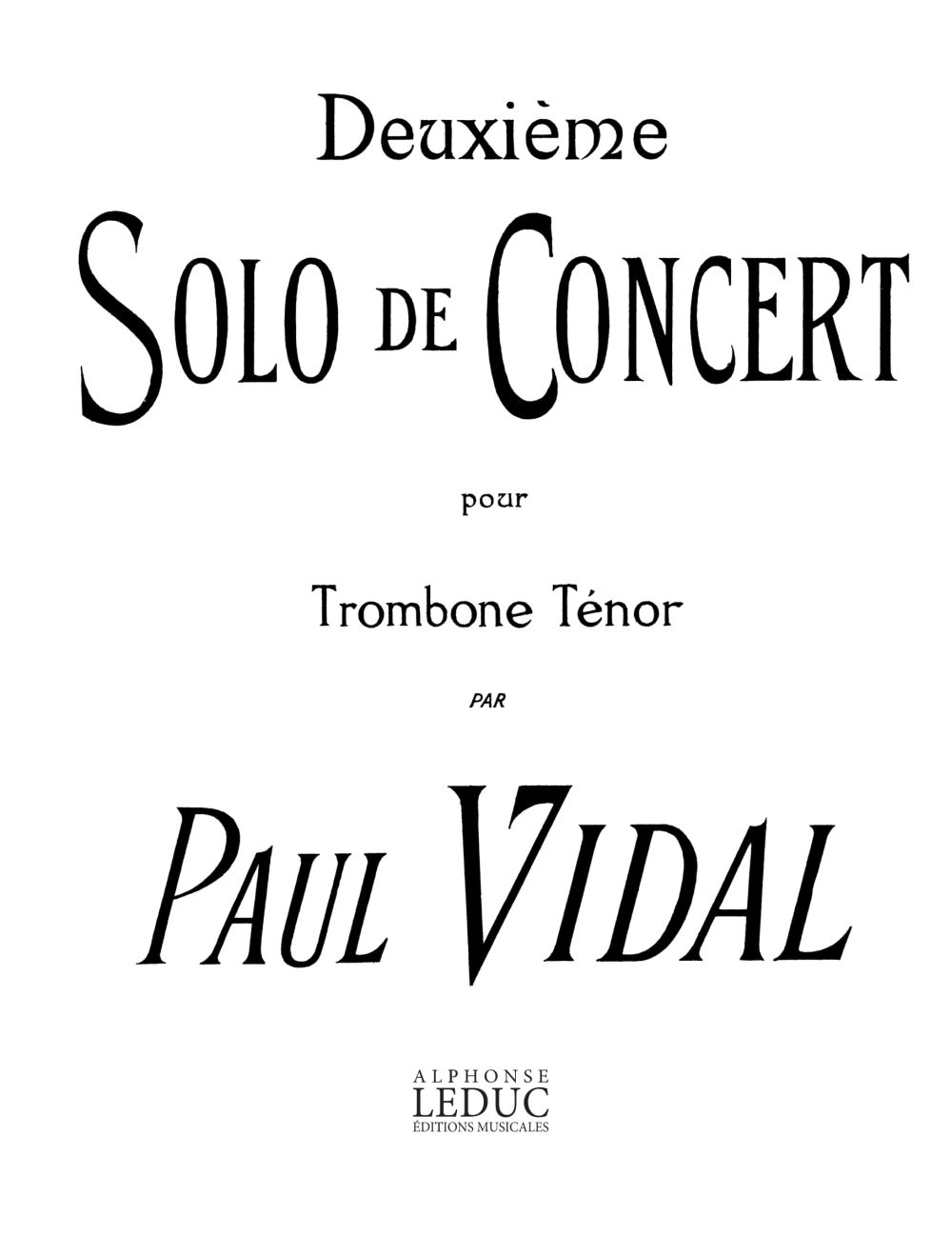 Vidal: Deuxieme Solo De Concert