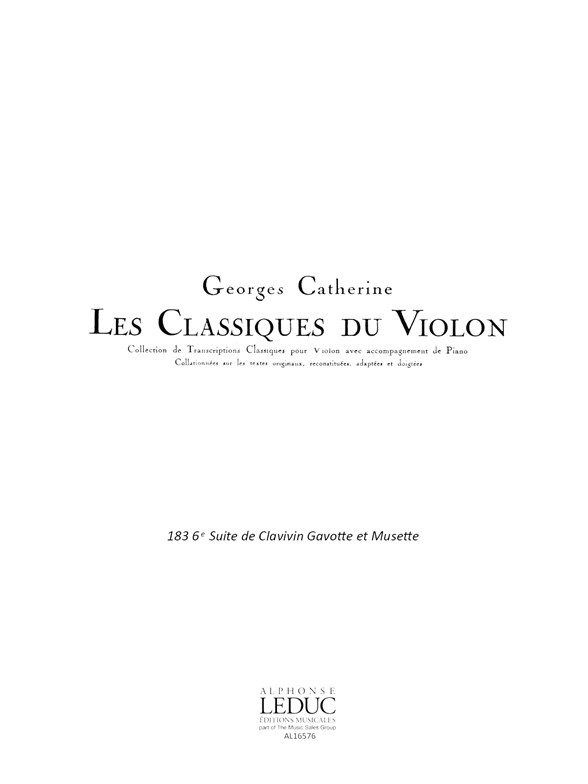 Johann Sebastian Bach: Gavotte et Musette: Violin: Score