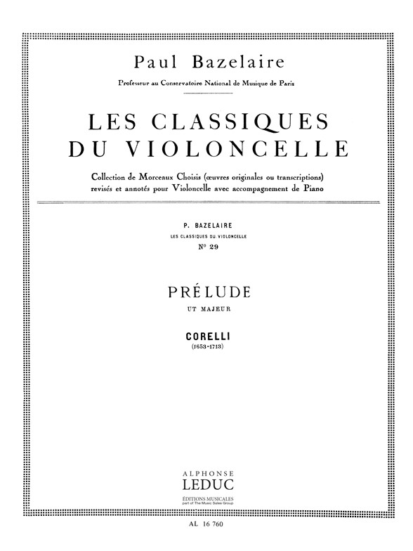 Arcangelo Corelli: Arcangelo Corelli: Prelude in C major: Cello: Score
