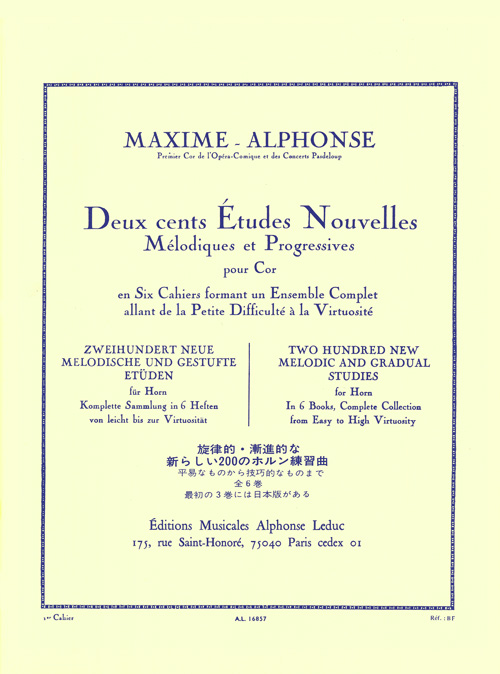 Alphonse: 200 tudes Nouvelles Mlodiques et Progressives 1: French Horn: Study
