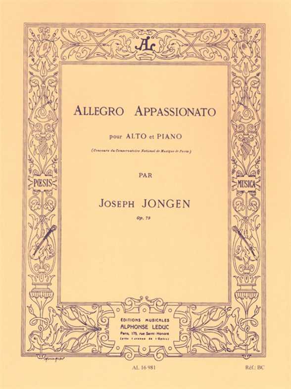 Jongen: Allegro Appassionato Op79: Viola: Score
