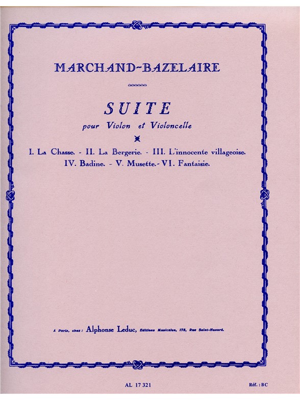 Marchand: Suite: Violin & Cello: Score