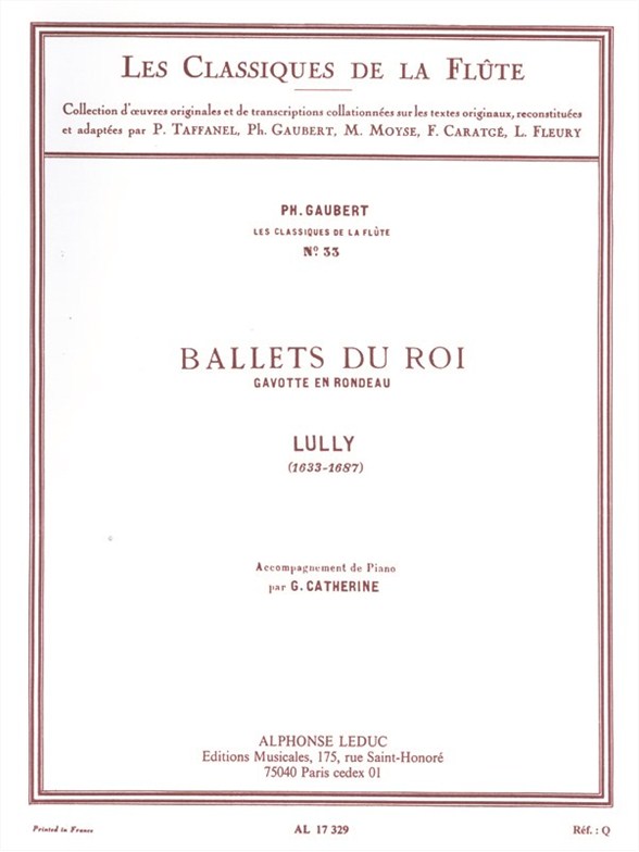 Jean-Baptiste Lully: Lully: Ballets du Roi Gavotte en Rondeau -: Flute: