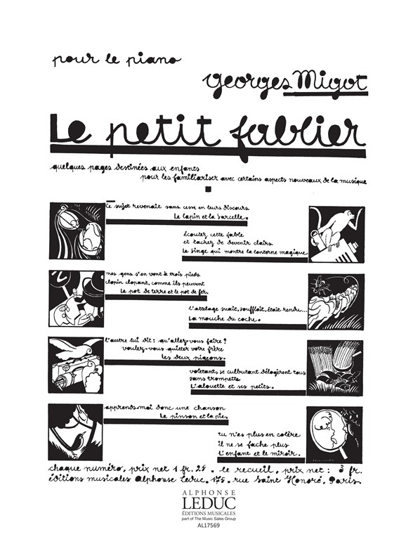 Georges Migot: Le Petit Fablier No.1: Piano: Score