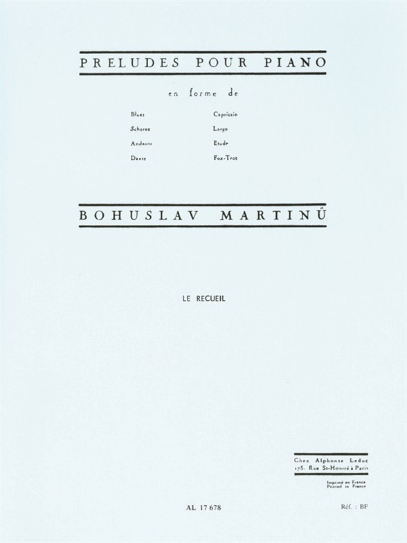 Bohuslav Martinu: Préludes: Piano: Instrumental Album