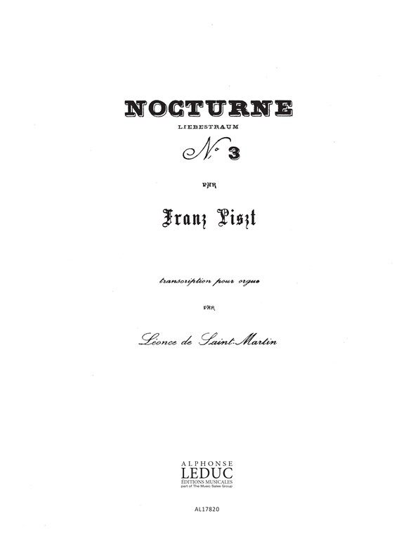 Franz Liszt: Nocturne N03: Organ: Score