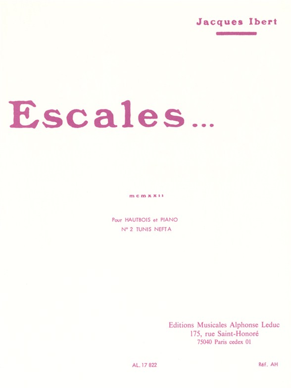 Jacques Ibert: Escales: Oboe: Instrumental Work